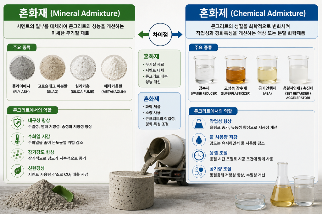 혼화재와 혼화제의 차이 및 콘크리트에서의 역할 1 ChatGPT Image 2026년 8월 22일 오전 10 45 28
