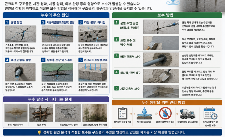 콘크리트 누수의 주요 원인과 보수 방법 5 ChatGPT Image 2026년 8월 26일 오전 11 06 02 edited
