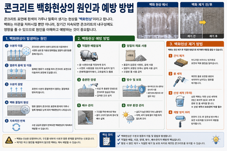 콘크리트 백화현상의 원인과 예방 방법 5 ChatGPT Image 2026년 8월 26일 오전 11 12 40